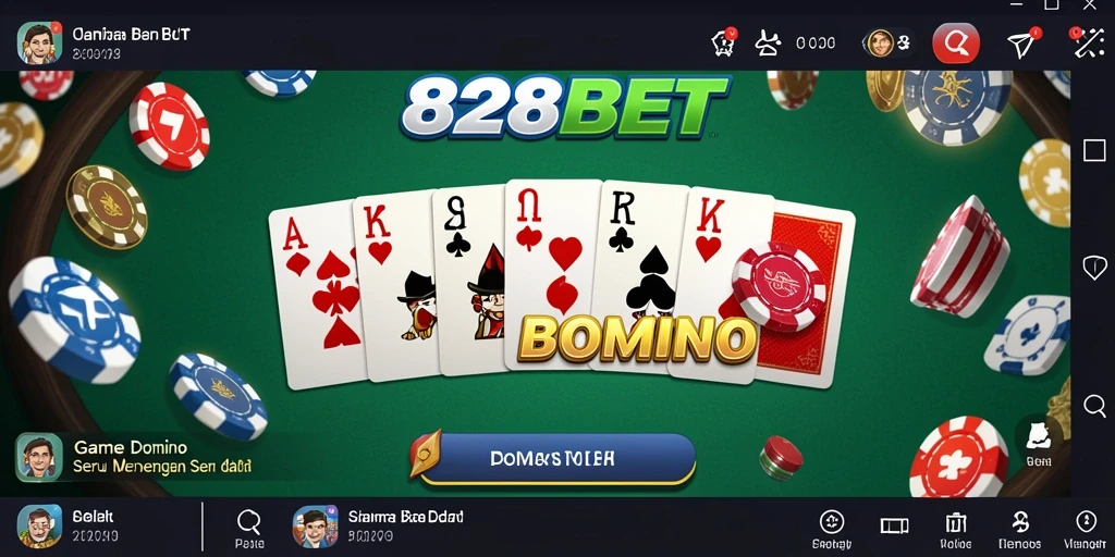 Screenshot utama menunjukkan suasana bermain domino yang menarik di 828BET.