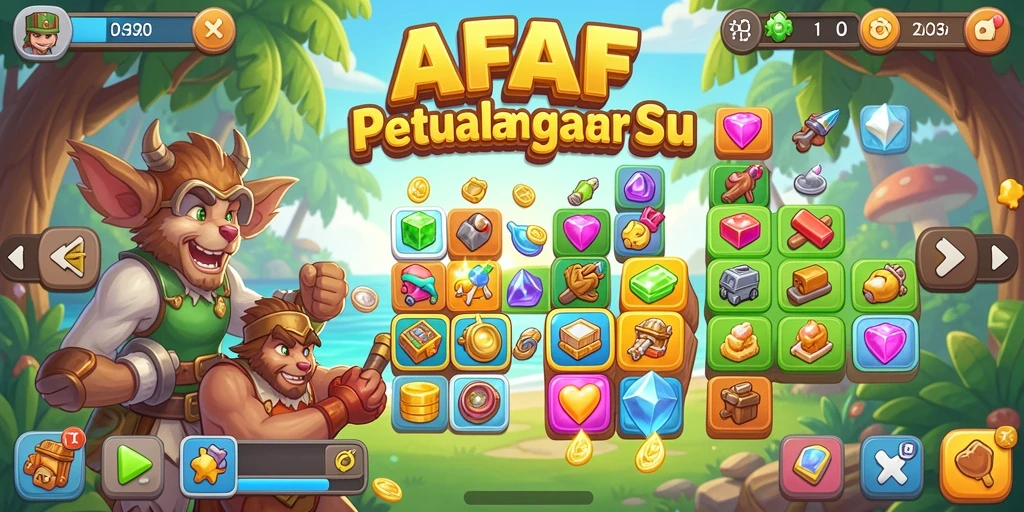 Screenshot gameplay AFAF yang penuh warna dan seru.