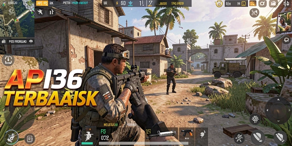 Tangkapan layar utama API36 menampilkan aksi gameplay FPS yang intens.