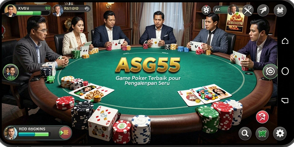 Screenshot gameplay ASG55 menampilkan keseruan permainan Poker yang menarik.