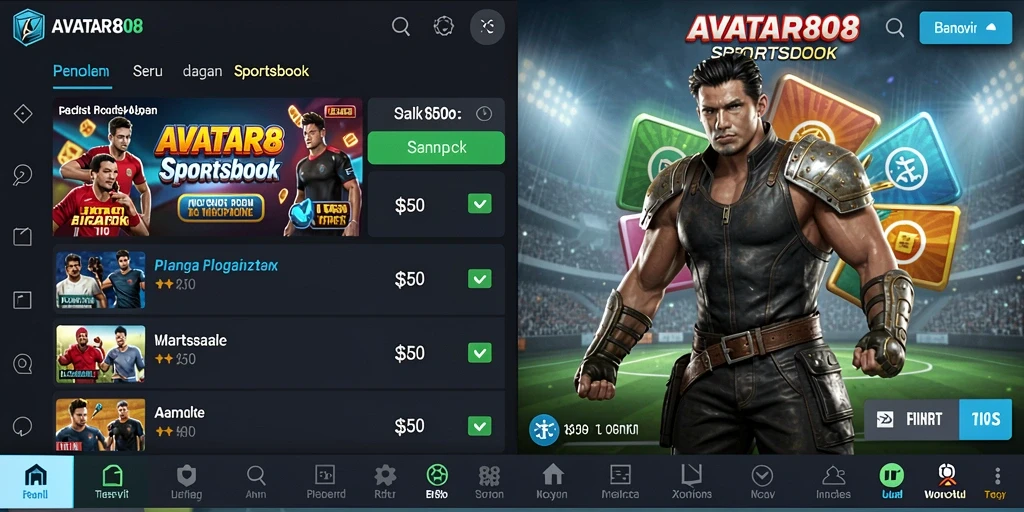 Tampilan gameplay Sportsbook di aplikasi AVATAR808 yang menarik.