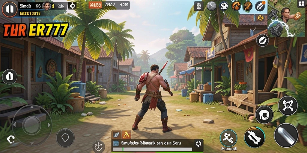 Screenshot gameplay ER777 menunjukkan dunia simulasi yang interaktif dan menarik.