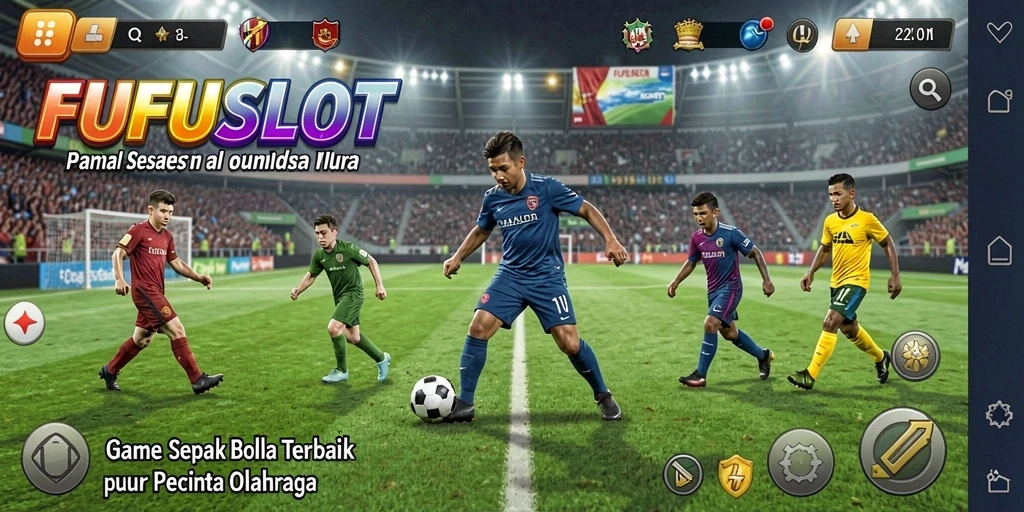 Tampilan gameplay FUFUSLOT dengan grafik sepak bola yang memukau.