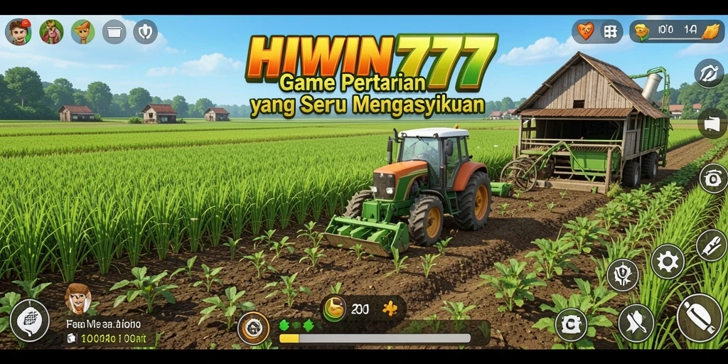Tangkapan layar HIWIN777 menunjukkan gameplay pertanian yang menarik.