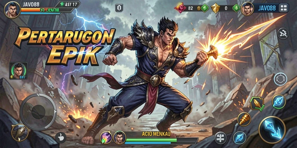 Screenshot JAVO88 menampilkan aksi pertarungan yang mendebarkan.