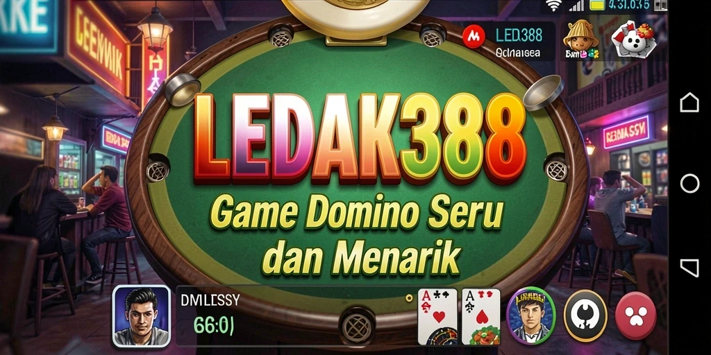 Tampilan menarik dari gameplay domino yang seru.