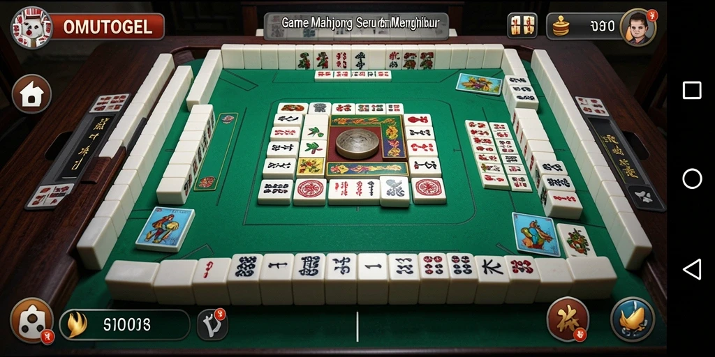 Tampilan gameplay seru dalam OMUTOGEL yang menampilkan Mahjong.