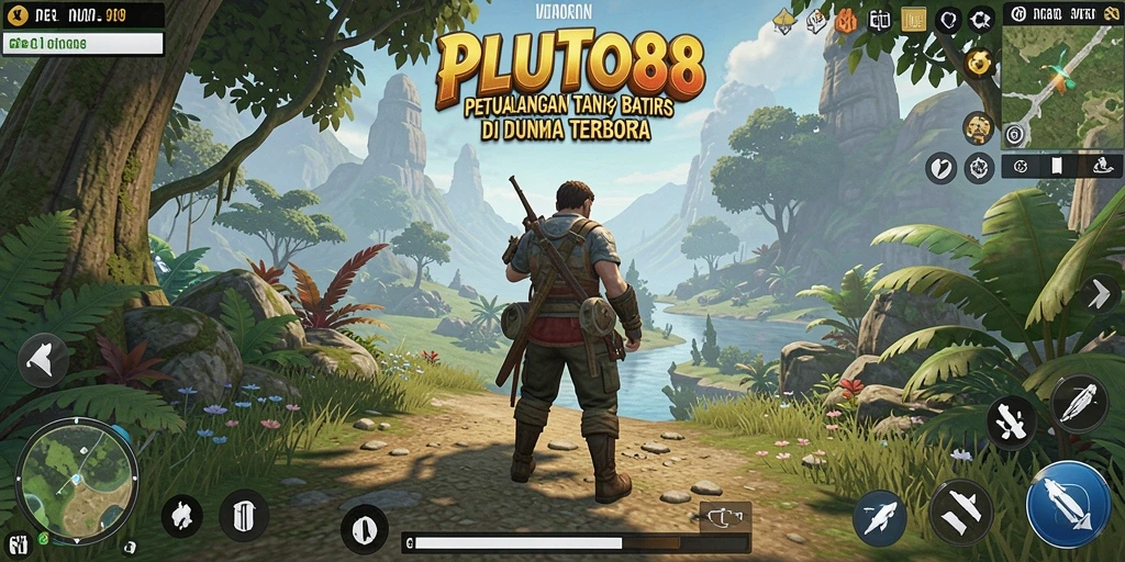 Tangkapan layar utama gameplay PLUTO88 menampilkan petualangan mendebarkan di dunia terbuka.