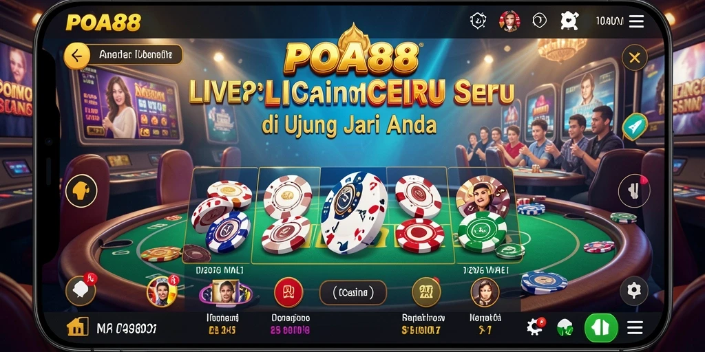 Screenshot gameplay Live Casino POA88 menampilkan dealer dan permainan yang menarik.