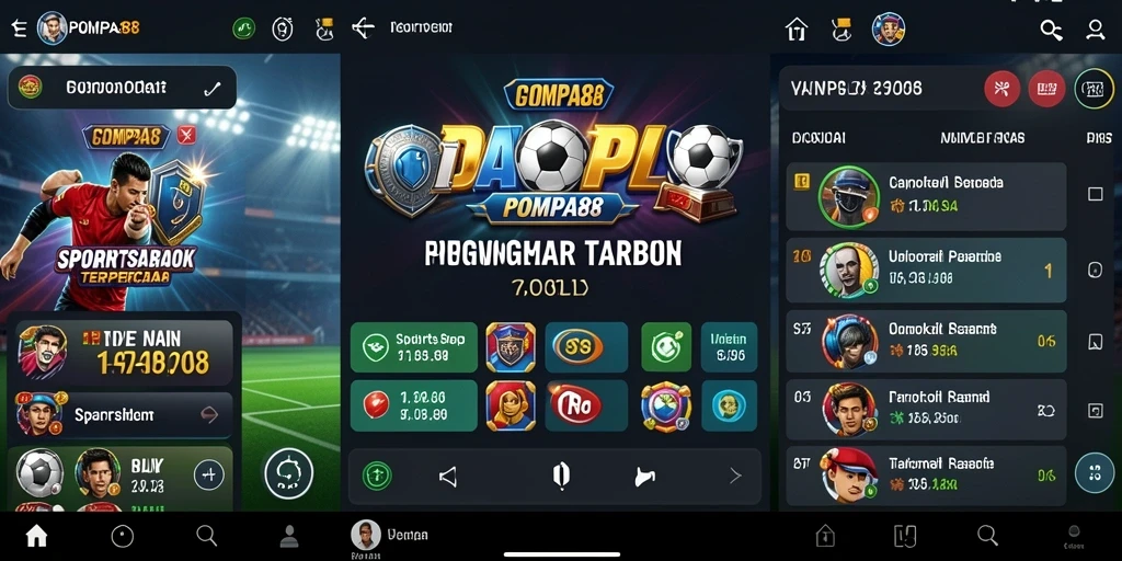 Tampilan menarik dari aplikasi Sportsbook POMPA88 dengan berbagai opsi taruhan.