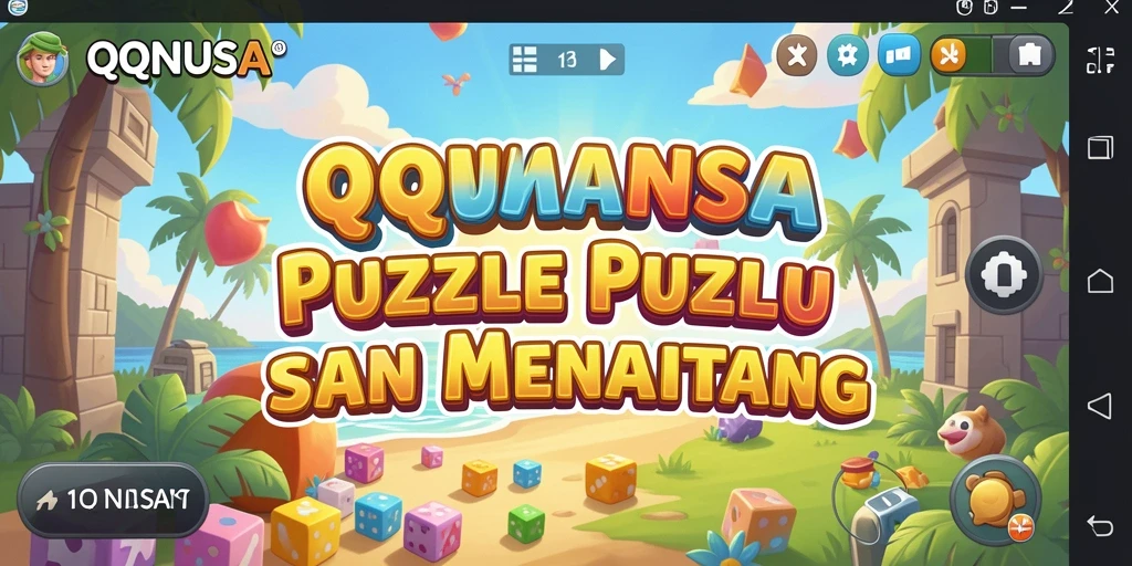 Screenshot utama QQNUSA menampilkan gameplay Puzzle yang menantang.