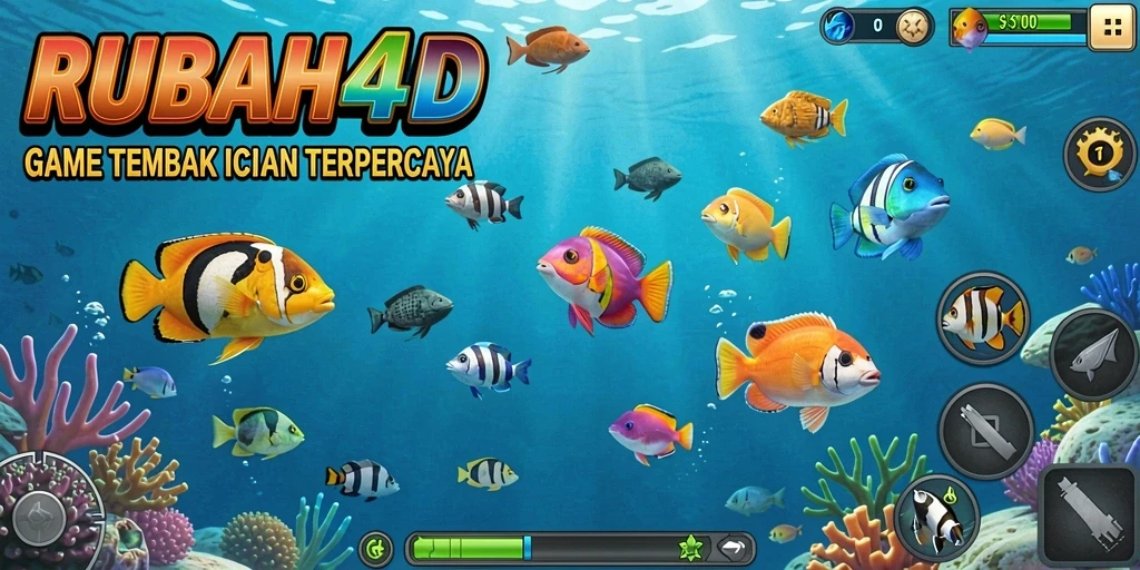 Tangkapan layar gameplay RUBAH4D dengan aksi tembak ikan yang seru.