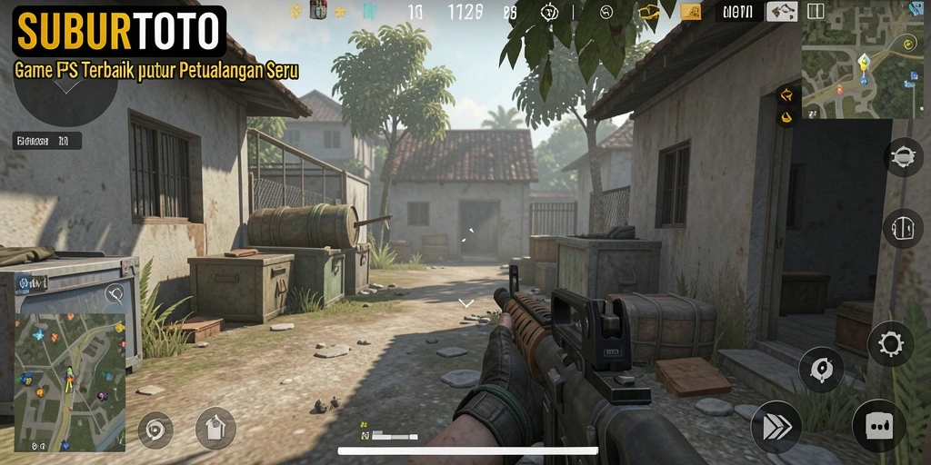 Screenshot gameplay SUBURTOTO menampilkan aksi peperangan yang mendebarkan.