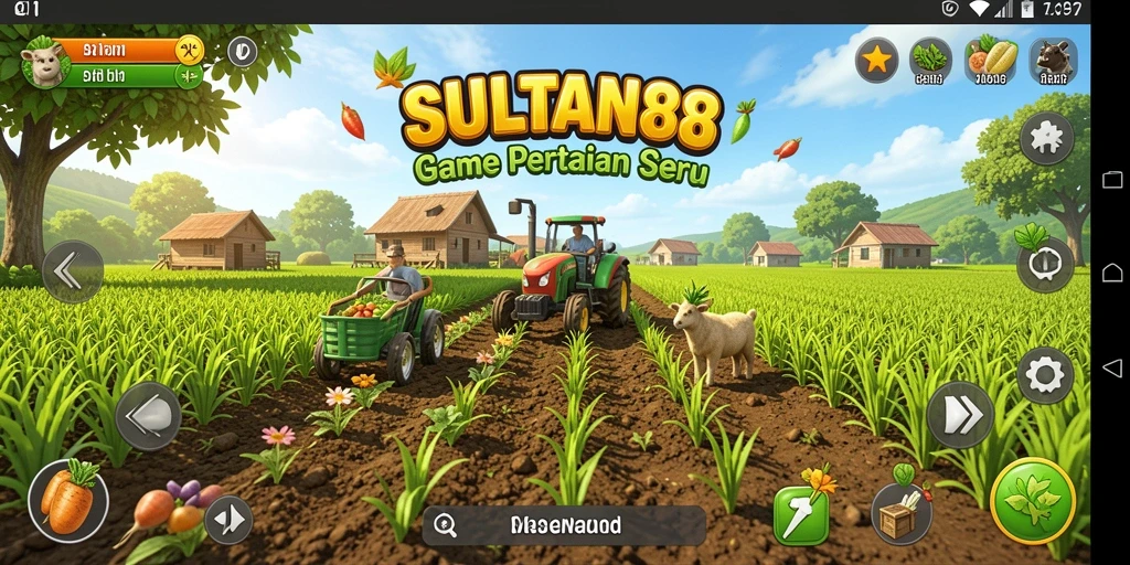 Screenshot gameplay SULTAN88 menampilkan ladang yang luas dan subur.