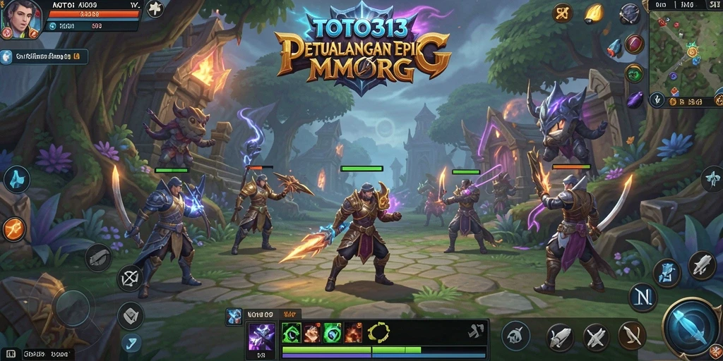 Screenshot utama TOTO313 menampilkan aksi pertarungan seru di dunia MMORPG.