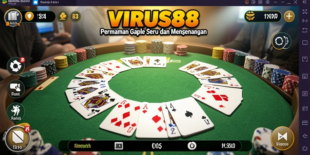 Screenshot gameplay Gaple yang menarik dan interaktif di VIRUS88.