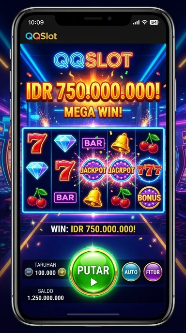 Screenshot antarmuka pengguna qqslot yang menarik.